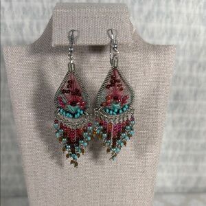 Bohemian Beaded Dangle Earrings - Multicolor
